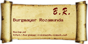 Burgmayer Rozamunda névjegykártya